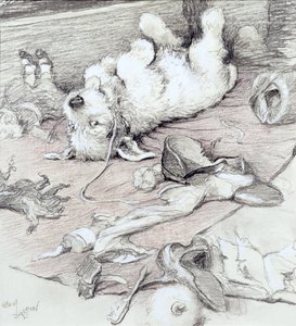 Mischievous Puppy by Cecil Charles Windsor Aldin
